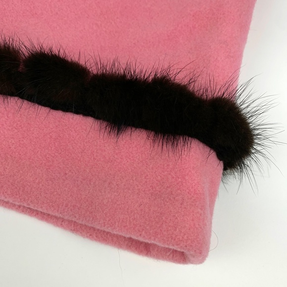 Skirtin Around Pink Wool Skirt with Fur Trim Size 4 - Fully Lined - Picture 5 of 5